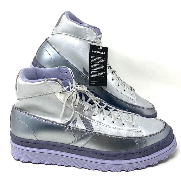 Converse Other - Converse Metallic Vis Pro Leather X2 High Top Grey Silver Men’s Sneakers 169529C